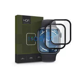   HOFI Hybrid Pro+ Glass - Apple Watch Series 7/8/9 (45 mm) üvegfólia - 2 db/cs - fekete