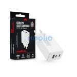 Maxlife MXTC-08-65ACC PD+QC 65W hálózati gyorstöltő adapter 2xType-C + USB - fehér