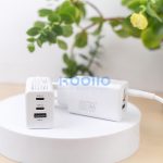 Maxlife MXTC-08-65ACC PD+QC 65W hálózati gyorstöltő adapter 2xType-C + USB - fehér
