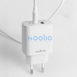 Maxlife MXTC-06 PD+QC 20W hálózati gyorstöltő adapter USB + Type-C + Type-C/Type-C kábel - fehér