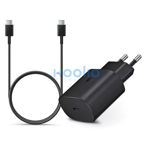 Samsung EP-TA800EBE gyári gyorstöltő adapter 25W + EP-DA705BBE Type-C/Type-C 1m - fekete - ECO