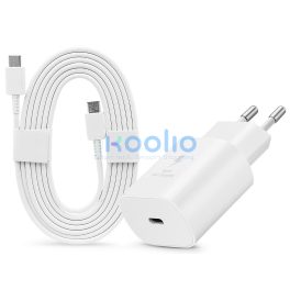   Samsung EP-TA800EWE gyári gyorstöltő adapter 25W + EP-DA767JWE Type-C/Type-C 1,8m - fehér - ECO