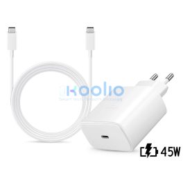   Samsung EP-TA845EWE gyári gyorstöltő adapter 45W + EP-DX510JWE Type-C/Type-C 1,8m - fehér - ECO
