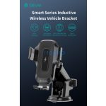 Devia Smart Series 15W vezeték nélküli autós töltő/tartó műszerfalra/szélvédőre - fekete