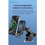 Devia Smart Series 15W vezeték nélküli autós töltő/tartó műszerfalra/szélvédőre - fekete