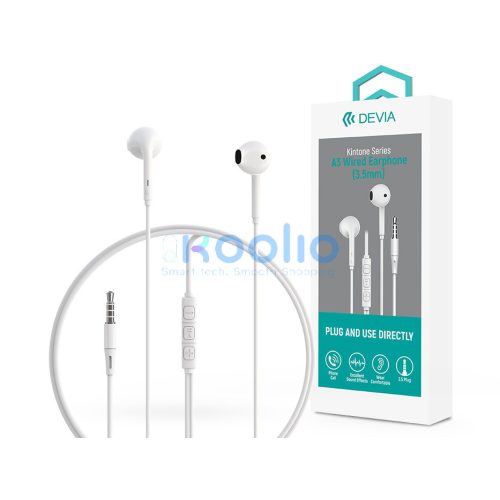 Devia Kintone A3 In-Ear sztereó fülhallgató - 3,5mm jack - fehér