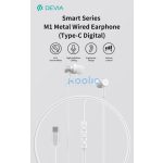 Devia Smart Series M1 Metal In-Ear sztereó fülhallgató - Type-C - fekete