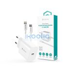 Devia Smart Series 30W GaN PD+QC hálózati gyorstöltő adapter + Type-C/Lightning kábel - fehér