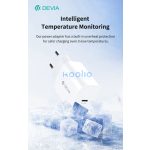 Devia Smart Series 30W GaN PD+QC hálózati gyorstöltő adapter + Type-C/Lightning kábel - fehér