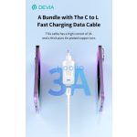 Devia Smart Series 30W GaN PD+QC hálózati gyorstöltő adapter + Type-C/Lightning kábel - fehér