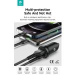 Devia Smart Series Mini 30W PD+QC USB+Type-C autós töltő adapter - fehér