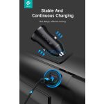 Devia Smart Series Mini 30W PD+QC USB+Type-C autós töltő adapter - fehér