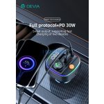 Devia Smart Series Bluetooth FM-transmitter/autós gyorstöltő 30W PD+QC 2xUSB/AUX/MP3 - fekete