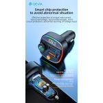 Devia Smart Series Bluetooth FM-transmitter/autós gyorstöltő 30W PD+QC 2xUSB/AUX/MP3 - fekete