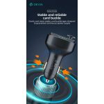 Devia Smart Series Bluetooth FM-transmitter/autós gyorstöltő 30W PD+QC 2xUSB/AUX/MP3 - fekete