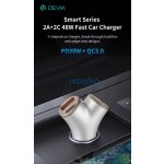 Devia Smart Series 48W PD+QC autós gyorstöltő 2xUSB+2xType-C - ezüst