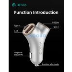 Devia Smart Series 48W PD+QC autós gyorstöltő 2xUSB+2xType-C - ezüst