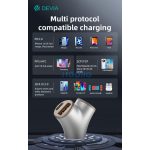 Devia Smart Series 48W PD+QC autós gyorstöltő 2xUSB+2xType-C - ezüst