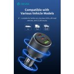 Devia Extreme Speed Series 65W PD+QC autós gyorstöltő USB+2xType-C - fekete