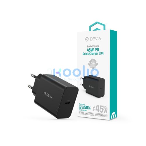 Devia Rocket Series 45W PD hálózati gyorstöltő adapter Type-C - fekete