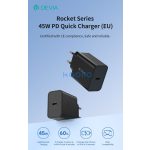 Devia Rocket Series 45W PD hálózati gyorstöltő adapter Type-C - fekete