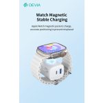 Devia Ultra1 22W PD+QC+Apple Watch 2in1 hálózati gyorstöltő adapter - fehér