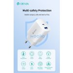 Devia Ultra1 22W PD+QC+Apple Watch 2in1 hálózati gyorstöltő adapter - fehér