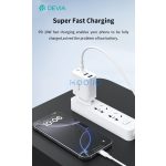 Devia Pro1 40W GaN QC 2xUSB + 2xType-C hálózati gyorstöltő adapter - fehér