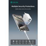 Devia Pro1 40W GaN QC 2xUSB + 2xType-C hálózati gyorstöltő adapter - fehér