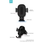 Devia Sensor 10W Qi vezeték nélküli autós töltő/tartó szellőzőrácsba - fekete