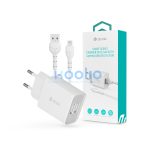 Devia Smart Series 12W 2xUSB hálózati töltő adapter + Lightning/USB kábel 1m - fehér