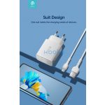 Devia Smart Series 12W 2xUSB hálózati töltő adapter + USB/microUSB kábel 1m - fehér