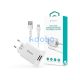 Devia Smart Series 12W 2xUSB hálózati töltő adapter + USB/Type-C kábel 1m - fehér