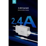 Devia Smart Series 12W 2xUSB hálózati töltő adapter + USB/Type-C kábel 1m - fehér