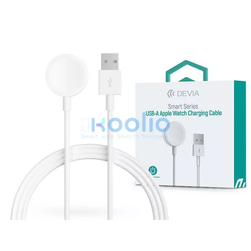 Devia Smart Series mágneses USB-A töltőkábel Apple Watch-hoz - fehér