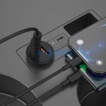 Devia Smart Series 30W PD+QC autós gyorstöltő adapter USB+Type-C - fekete