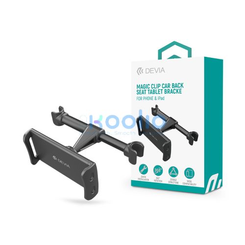 Devia telefon/tablet autós tartó fejtámlára - 5 - 12" méret - fekete