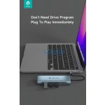 Devia Leopard 11in1 Hub - Type-C - 3xUSB/Type-C/PD/HDMI/VGA/RJ45/Card/Jack elosztó/adapter - szürke