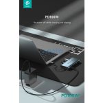 Devia Leopard 11in1 Hub - Type-C - 3xUSB/Type-C/PD/HDMI/VGA/RJ45/Card/Jack elosztó/adapter - szürke