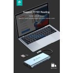 Devia Leopard 11in1 Hub - Type-C - 3xUSB/Type-C/PD/HDMI/VGA/RJ45/Card/Jack elosztó/adapter - szürke
