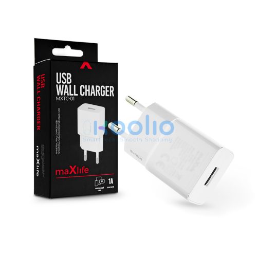 Maxlife MXTC-01 5W USB hálózati töltő adapter - fehér