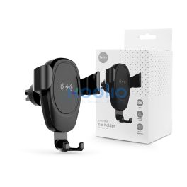   Setty IUS-01 10W Qi vezeték nélküli autós tartó/gyorstöltő szellőzőrácsba - fekete