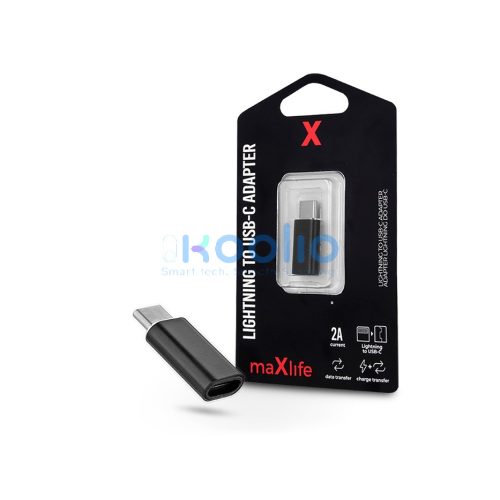 Maxlife Lightning/USB Type-C adapter - 2A - fekete