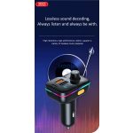 XO BCC09 Bluetooth FM-transmitter/gyorstöltő 25W PD 2xUSB/MP3/Pendrive lejátszás/RGB Light - fekete