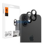 Spigen Glas.tR Optik Apple iPhone 16 Plus / iPhone 16 Tempered kameravédő fólia, fekete (2db)