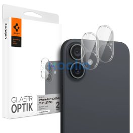  Spigen Glas.tR EZ Fit Optik Apple iPhone 16 Plus / 16 Tempered kameravédő fólia, Crystal Clear / átlátszó (2db)