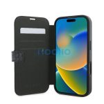 Guess 4G Metal Logo iPhone 16 Pro flip/oldalra nyíló tok, fekete GUBKP16L4GMGGR