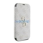 Guess 4G Metal Logo iPhone 16 Pro Max flip/oldalra nyíló tok, rózsaszín GUBKP16X4GMGPI