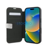 Guess 4G Metal Logo iPhone 16 Pro Max flip/oldalra nyíló tok, rózsaszín GUBKP16X4GMGPI