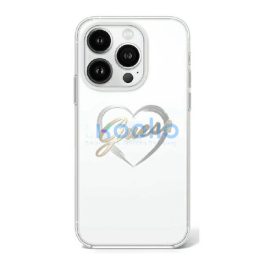   Guess IML Heart iPhone 16 Pro kemény hátlap tok, átlátszó GUHCP16LHCHGSPT